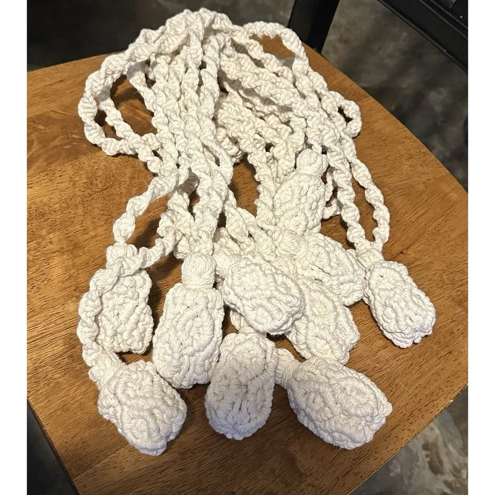 Macrame Curtain Tie Backs - Set Of 6
